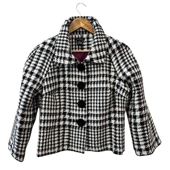 Sunny Taylor Jackets & Blazers - Sunny Taylor Women's Houndstooth Short Jacket‎ Black Size 12 Casual